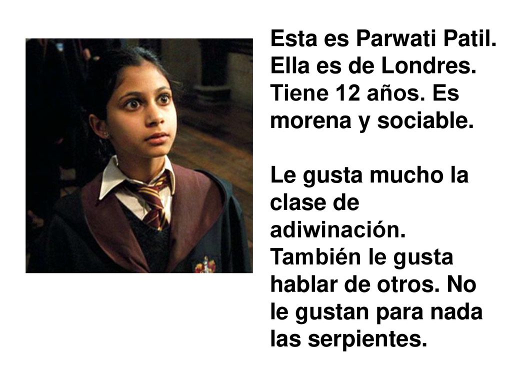 Esta es Parwati Patil. Ella es de Londres. Tiene 12 años