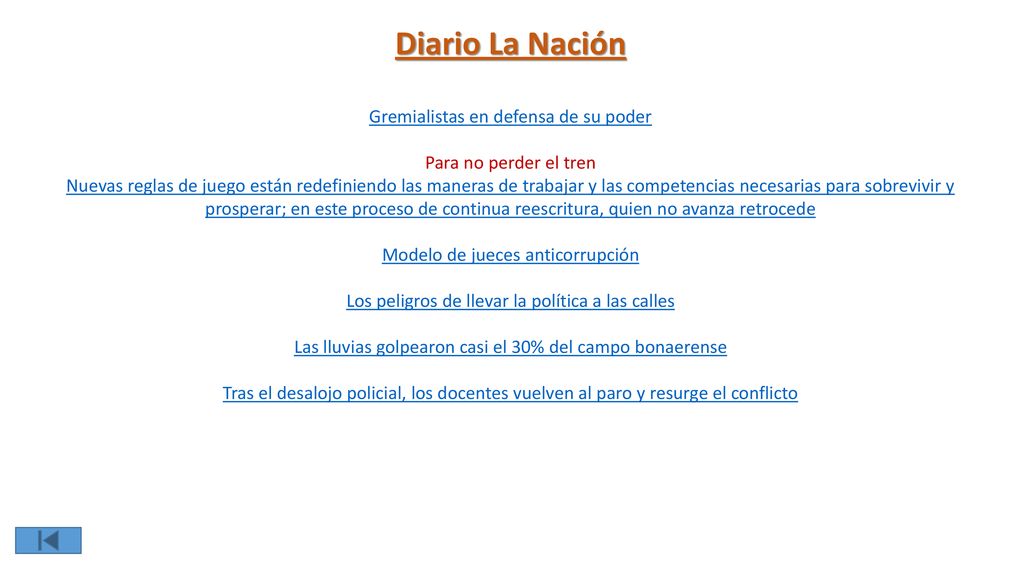 Diario La Nación Gremialistas en defensa de su poder