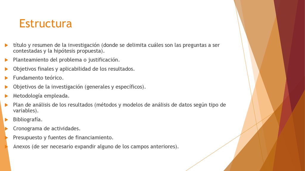 Estructura título y resumen de la investigación (donde se delimita cuáles son las preguntas a ser contestadas y la hipótesis propuesta).