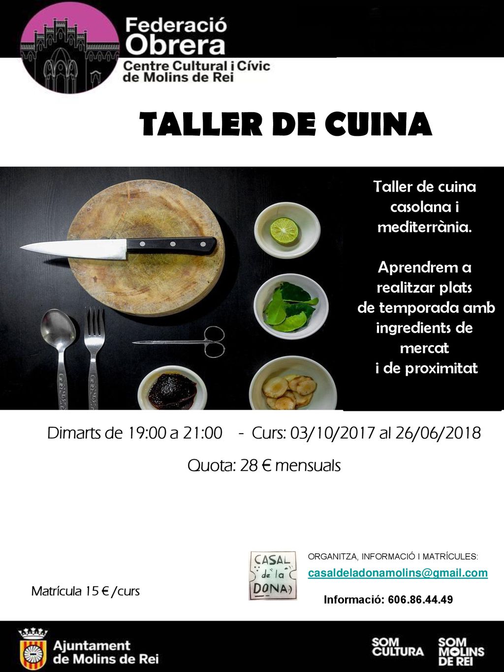 Dimarts de 19:00 a 21:00 - Curs: 03/10/2017 al 26/06/2018