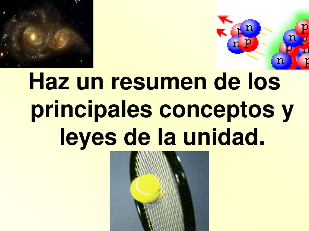 Haz un resumen de los principales conceptos y leyes de la unidad.