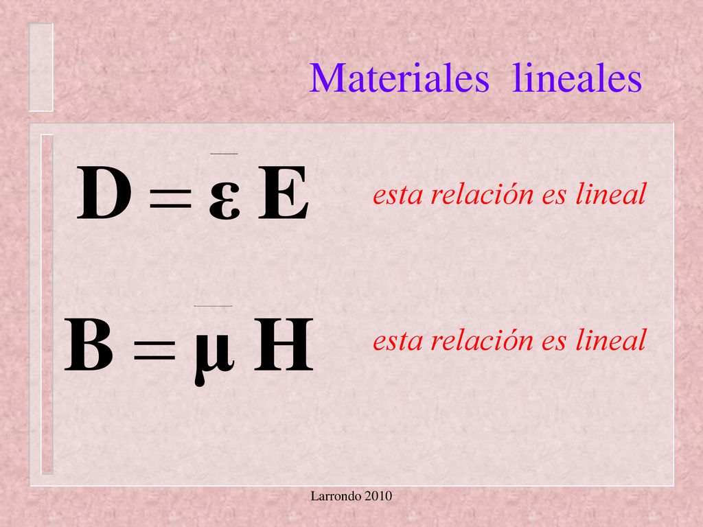 Materiales lineales esta relación es lineal esta relación es lineal