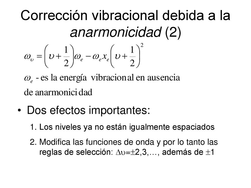 Corrección vibracional debida a la anarmonicidad (2)