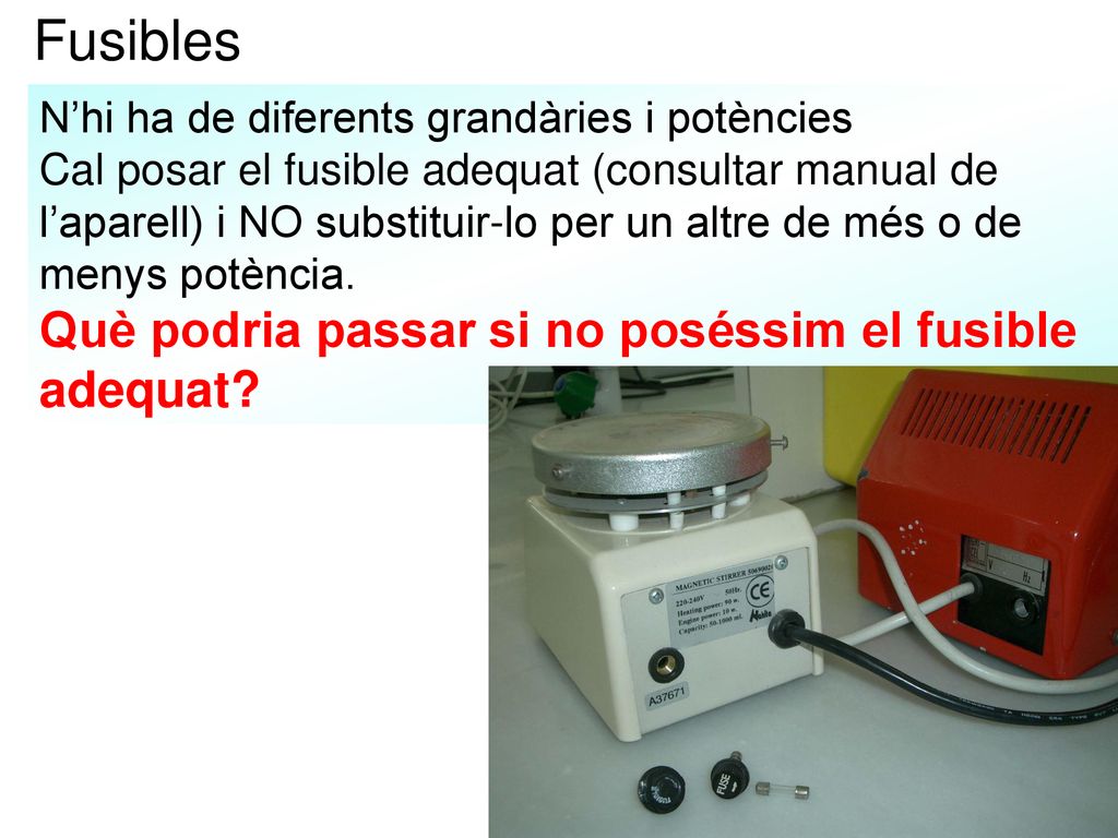 Fusibles Què podria passar si no poséssim el fusible adequat