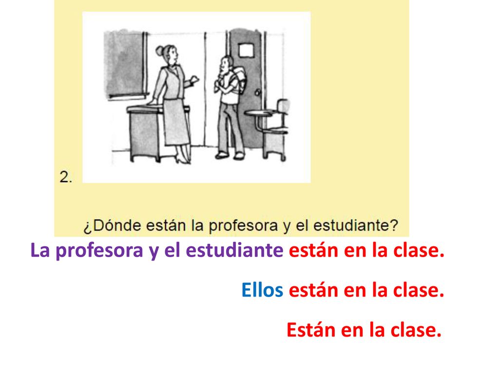 La profesora y el estudiante están en la clase.