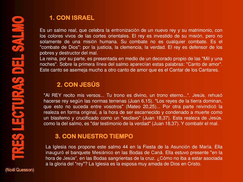 1. CON ISRAEL 2. CON JESÚS 3. CON NUESTRO TIEMPO