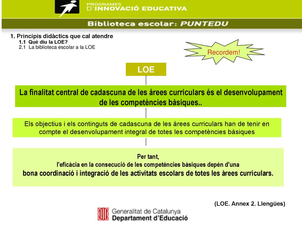 l eficàcia en la consecució de les competències bàsiques depèn d una