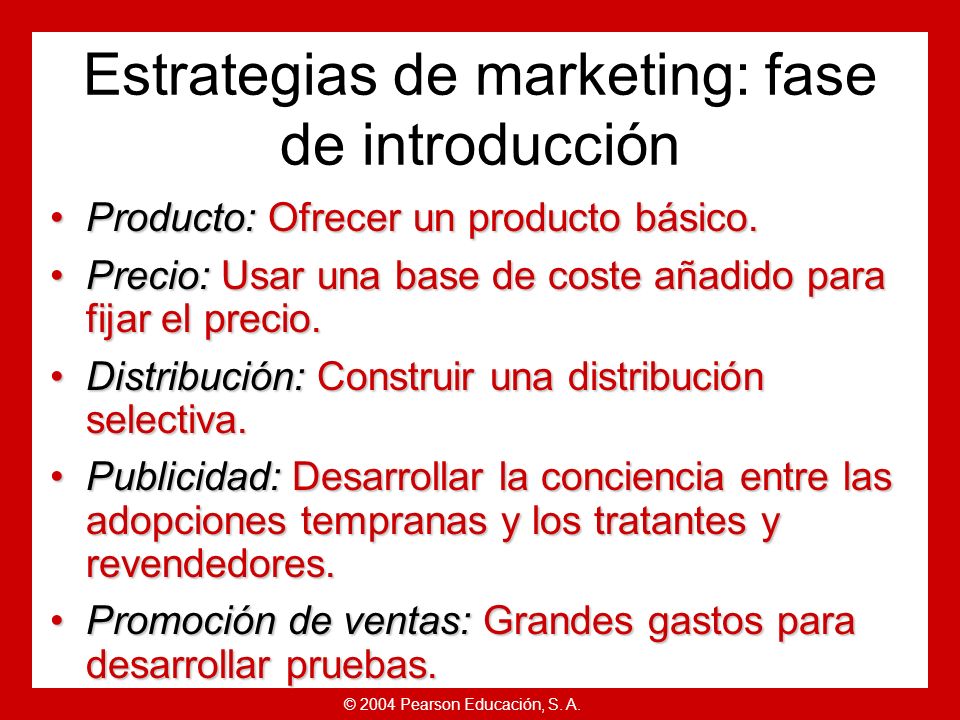 Estrategias de marketing: fase de introducción