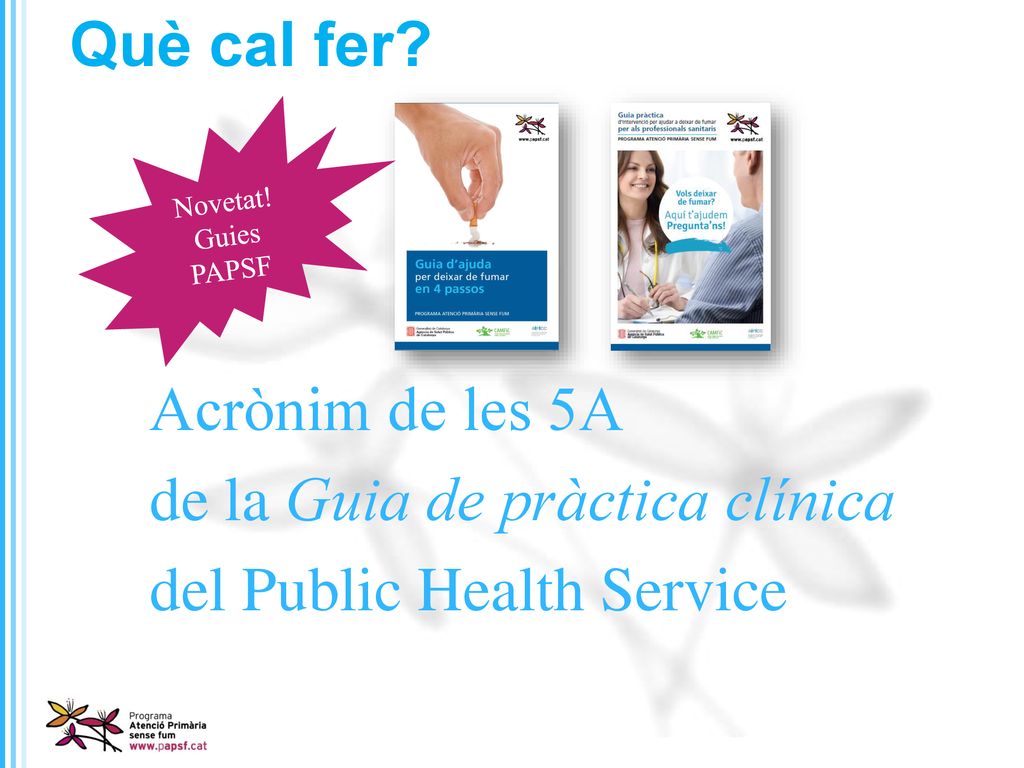 de la Guia de pràctica clínica del Public Health Service
