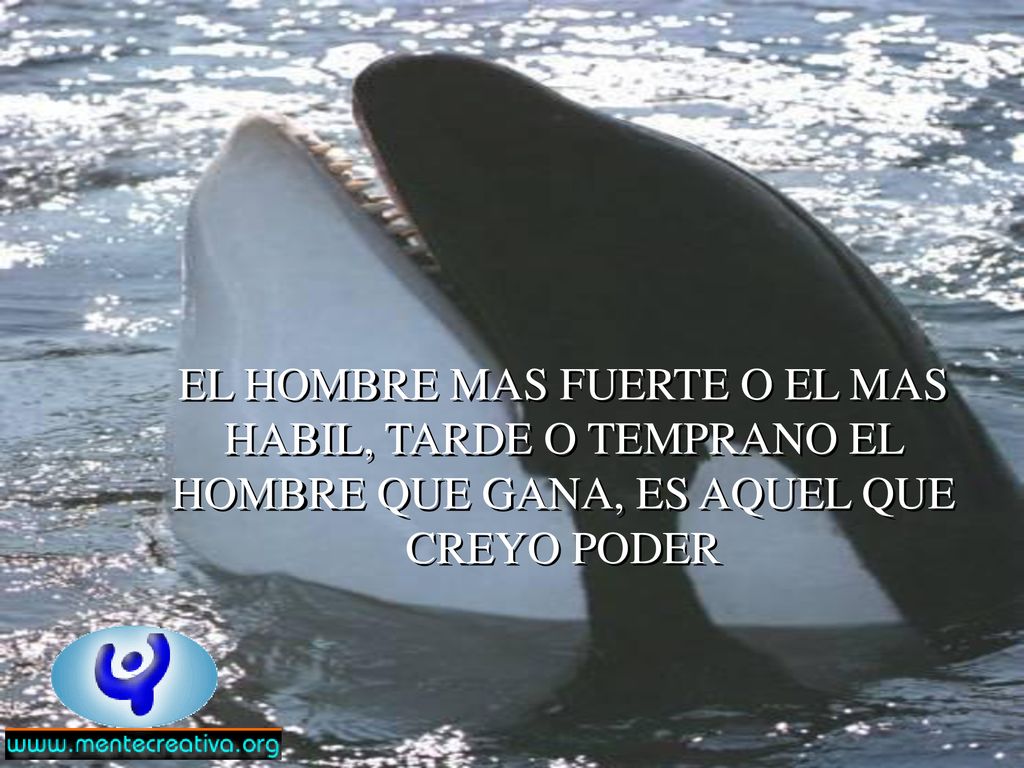 EL HOMBRE MAS FUERTE O EL MAS HABIL, TARDE O TEMPRANO EL HOMBRE QUE GANA, ES AQUEL QUE CREYO PODER