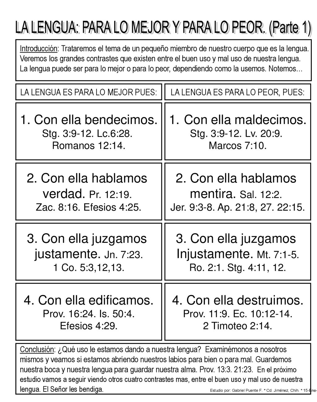 LA LENGUA: PARA LO MEJOR Y PARA LO PEOR. (Parte 1)