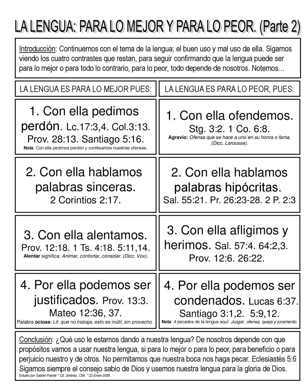 LA LENGUA: PARA LO MEJOR Y PARA LO PEOR. (Parte 2)