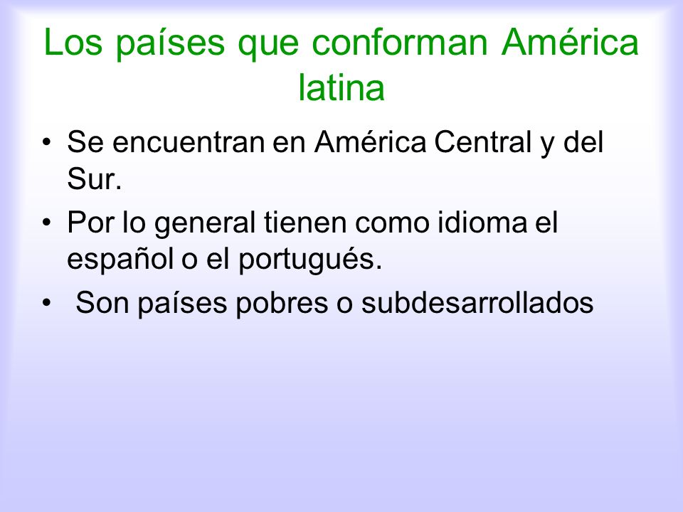 Los países que conforman América latina