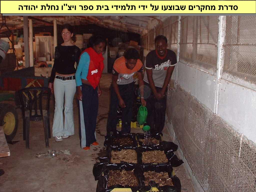 סדרת מחקרים שבוצעו על ידי תלמידי בית ספר ויצ ו נחלת יהודה