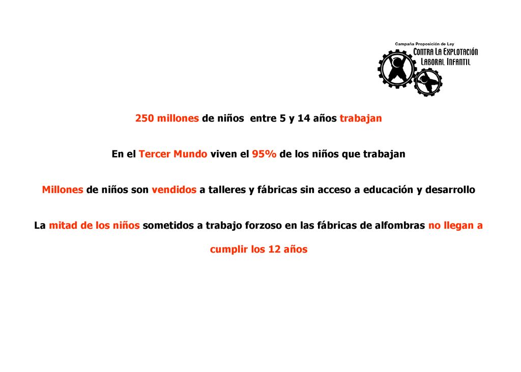 250 millones de niños entre 5 y 14 años trabajan