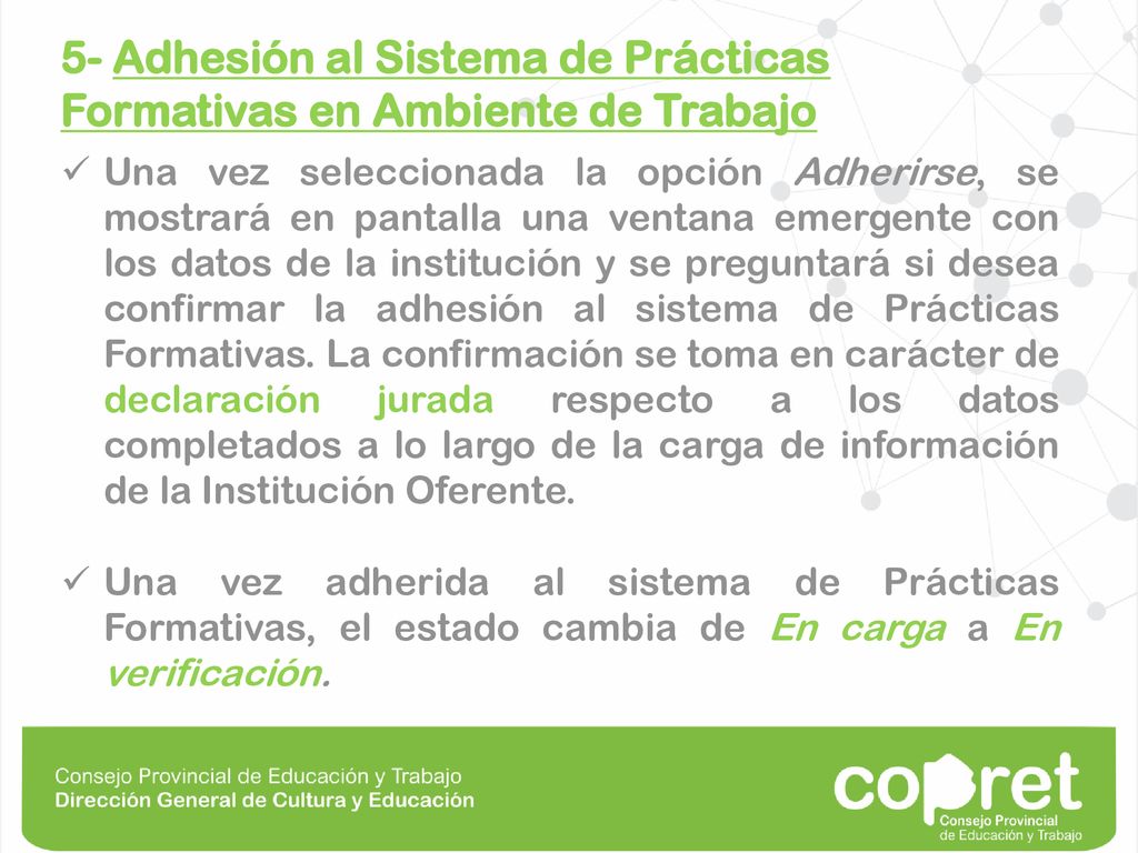 5- Adhesión al Sistema de Prácticas Formativas en Ambiente de Trabajo