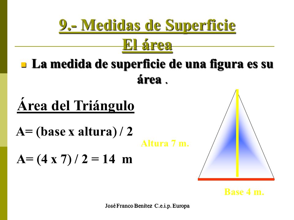 9.- Medidas de Superficie El área