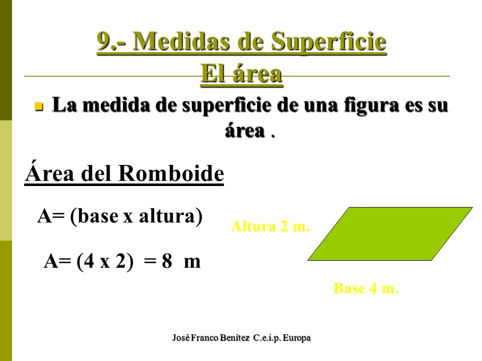 9.- Medidas de Superficie El área