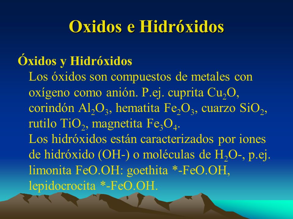 Oxidos e Hidróxidos