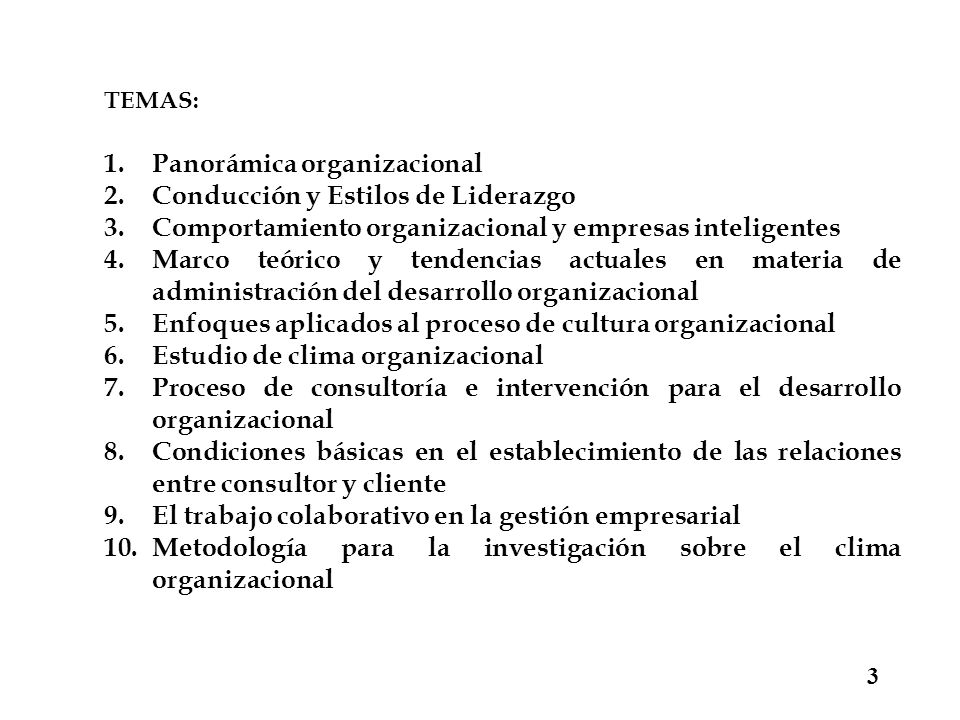 Panorámica organizacional Conducción y Estilos de Liderazgo
