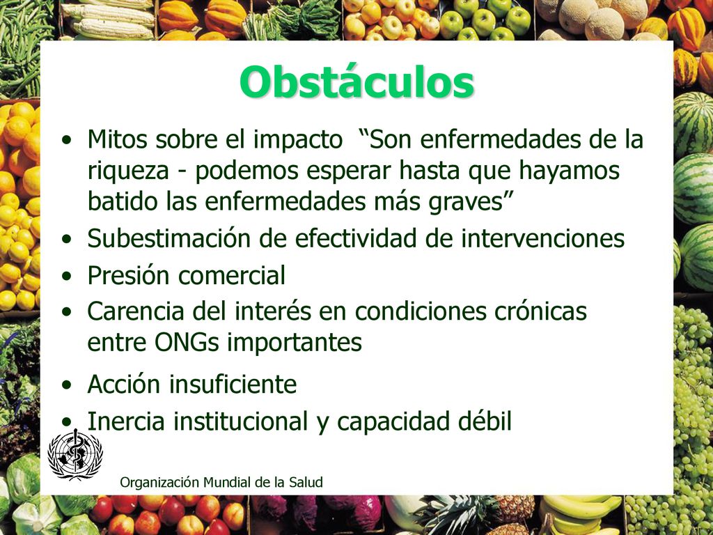 Obstáculos Mitos sobre el impacto Son enfermedades de la riqueza - podemos esperar hasta que hayamos batido las enfermedades más graves