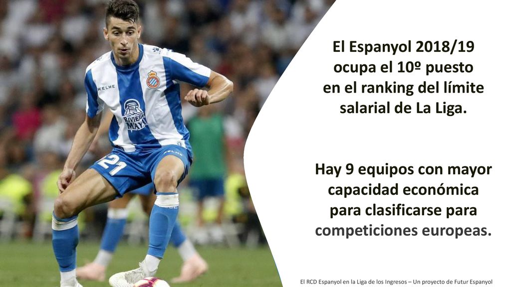 El Espanyol 2018/19 ocupa el 10º puesto en el ranking del límite salarial de La Liga.