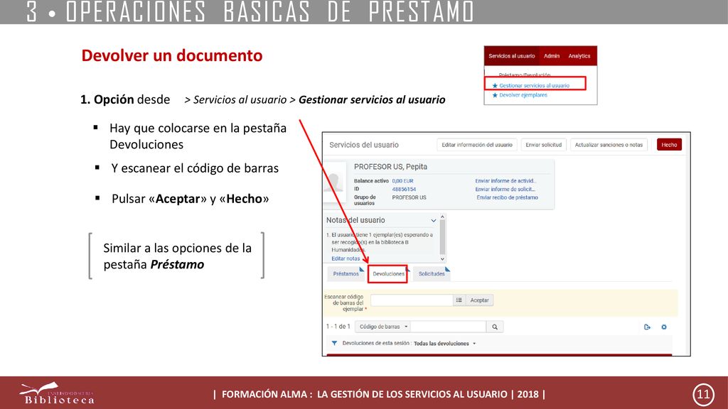 | FORMACIÓN ALMA : LA GESTIÓN DE LOS SERVICIOS AL USUARIO | 2018 |