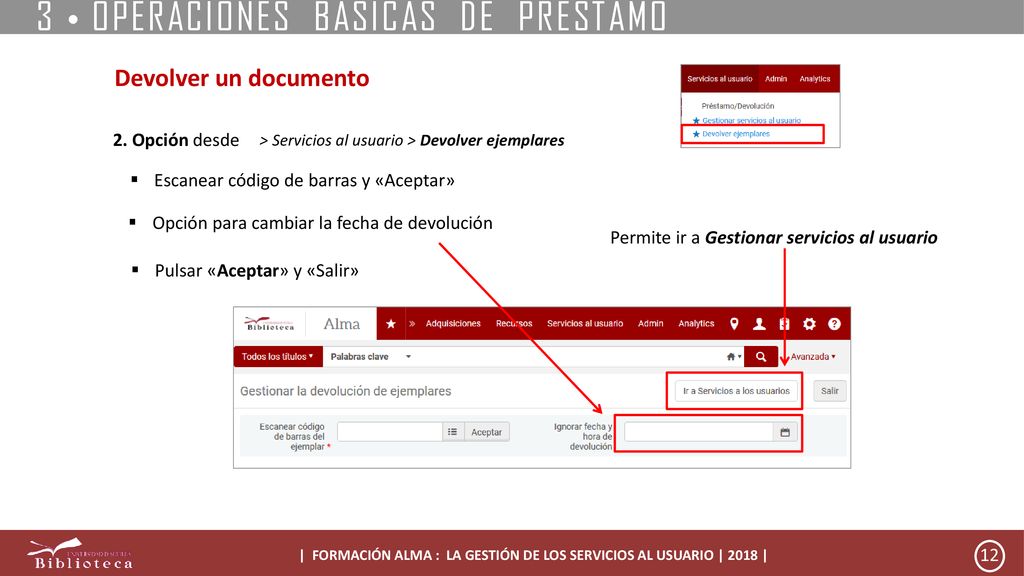 | FORMACIÓN ALMA : LA GESTIÓN DE LOS SERVICIOS AL USUARIO | 2018 |