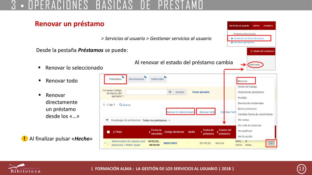 | FORMACIÓN ALMA : LA GESTIÓN DE LOS SERVICIOS AL USUARIO | 2018 |