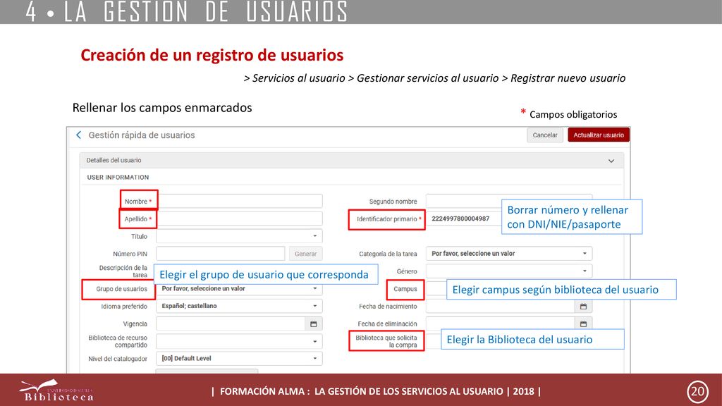 | FORMACIÓN ALMA : LA GESTIÓN DE LOS SERVICIOS AL USUARIO | 2018 |