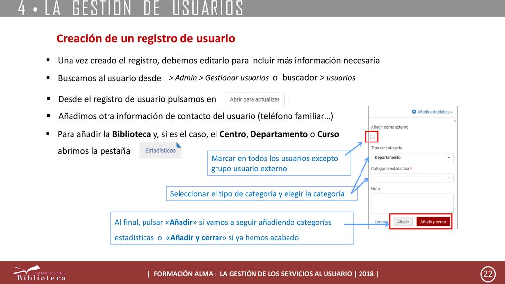 | FORMACIÓN ALMA : LA GESTIÓN DE LOS SERVICIOS AL USUARIO | 2018 |