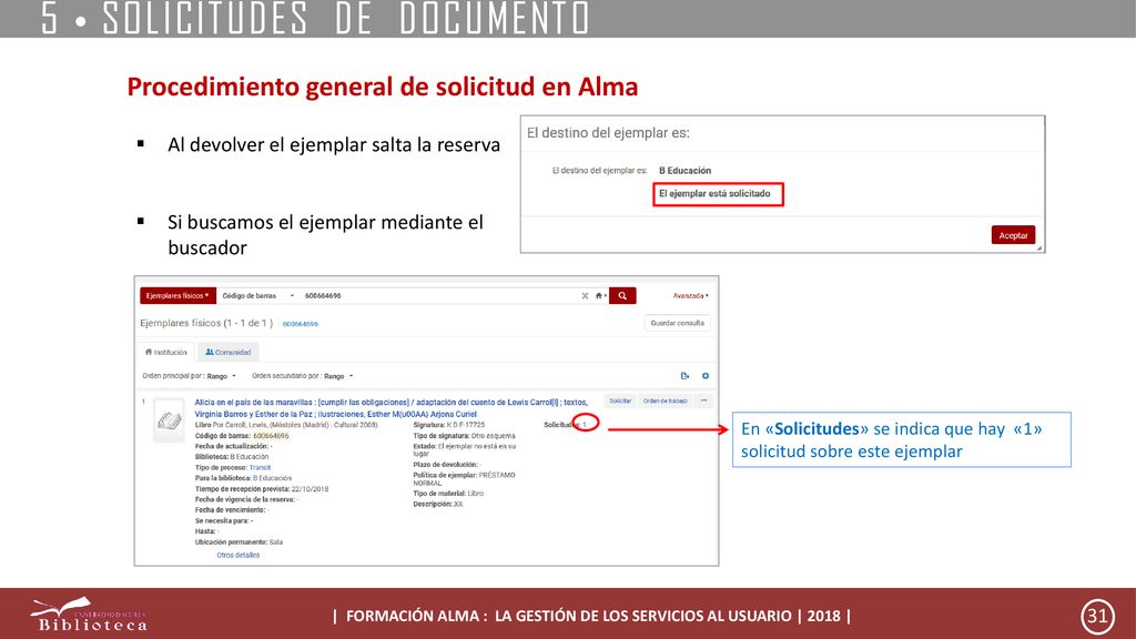 | FORMACIÓN ALMA : LA GESTIÓN DE LOS SERVICIOS AL USUARIO | 2018 |