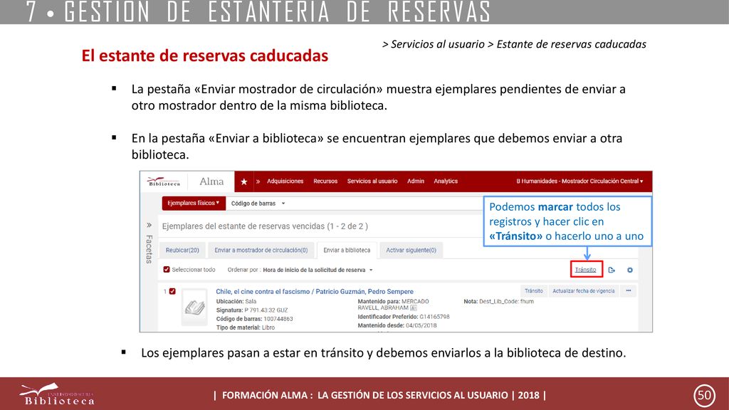 | FORMACIÓN ALMA : LA GESTIÓN DE LOS SERVICIOS AL USUARIO | 2018 |