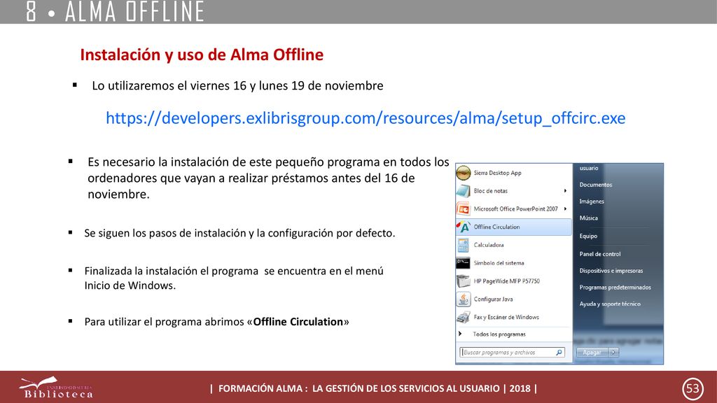 | FORMACIÓN ALMA : LA GESTIÓN DE LOS SERVICIOS AL USUARIO | 2018 |
