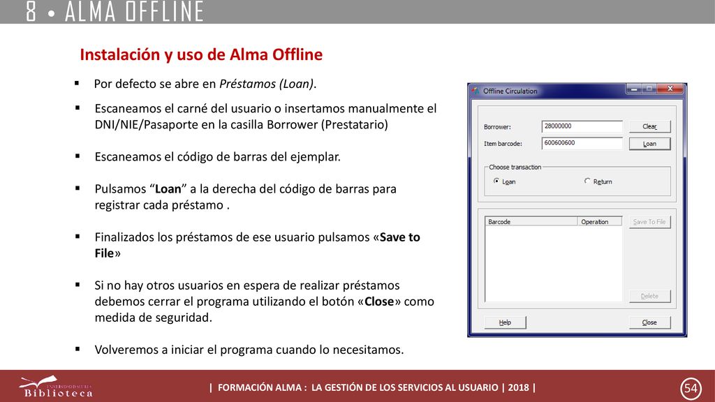 | FORMACIÓN ALMA : LA GESTIÓN DE LOS SERVICIOS AL USUARIO | 2018 |
