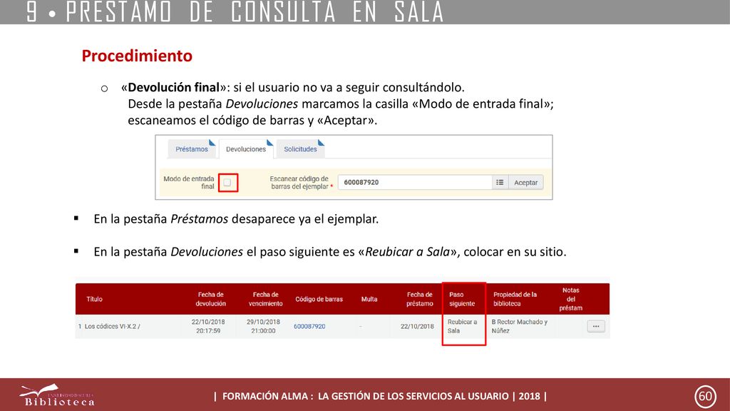 | FORMACIÓN ALMA : LA GESTIÓN DE LOS SERVICIOS AL USUARIO | 2018 |