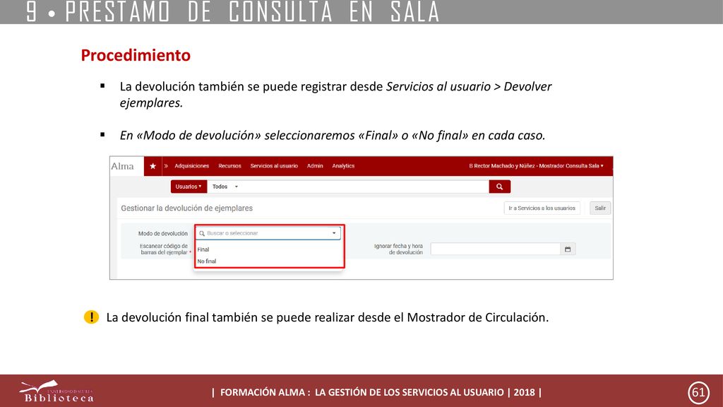| FORMACIÓN ALMA : LA GESTIÓN DE LOS SERVICIOS AL USUARIO | 2018 |