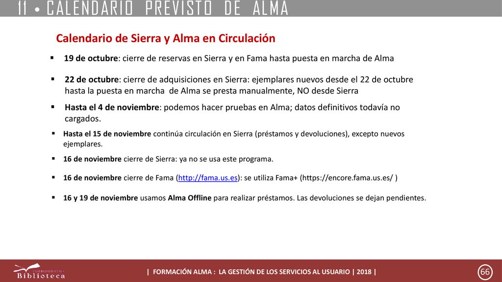 | FORMACIÓN ALMA : LA GESTIÓN DE LOS SERVICIOS AL USUARIO | 2018 |