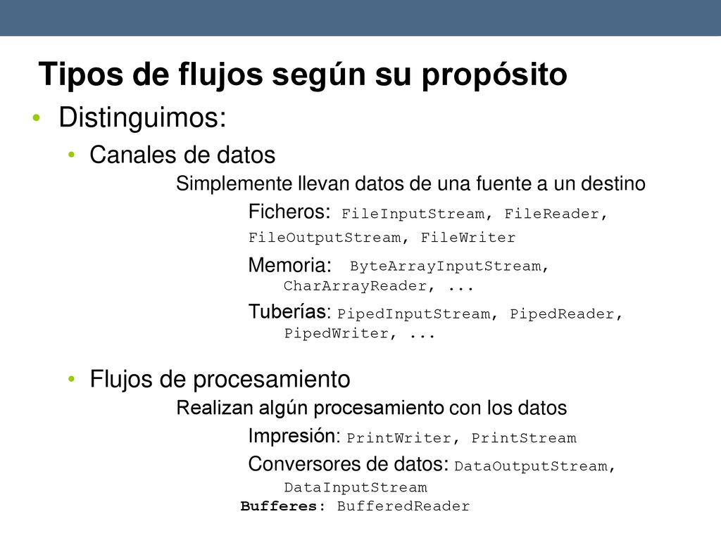 Tipos de flujos según su propósito