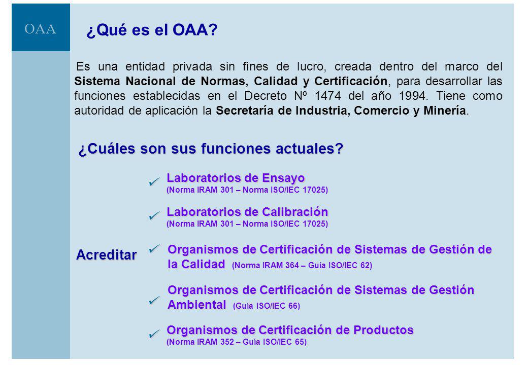 ¿Qué es el OAA ¿Cuáles son sus funciones actuales