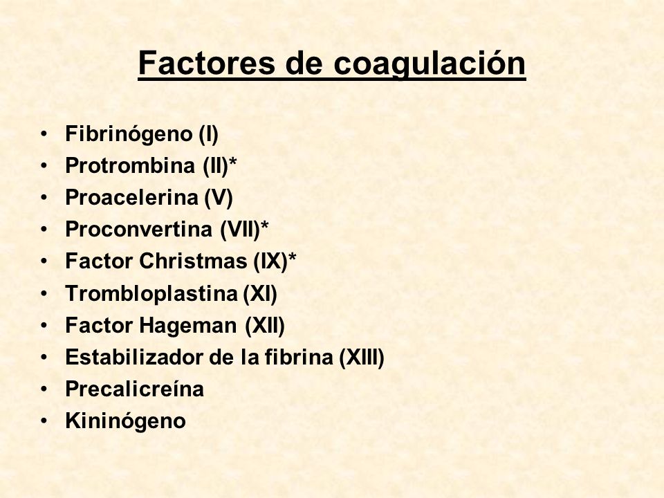 Factores de coagulación