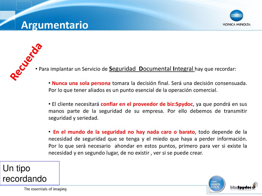 Argumentario Recuerda Un tipo recordando