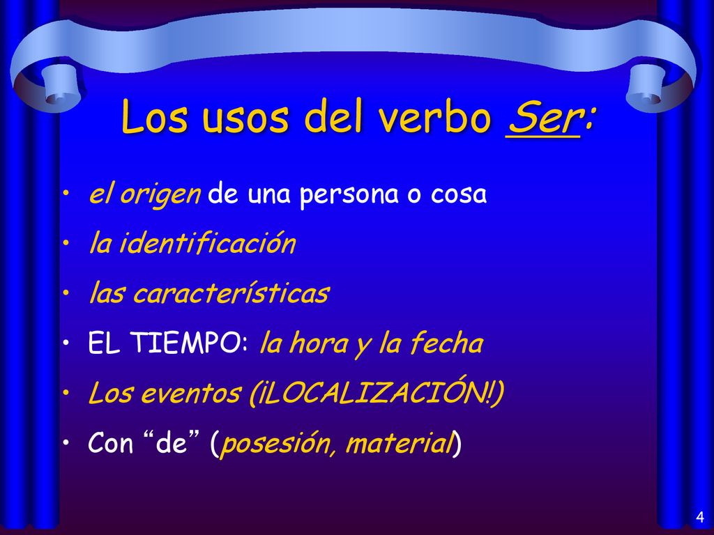 Los usos del verbo Ser: el origen de una persona o cosa