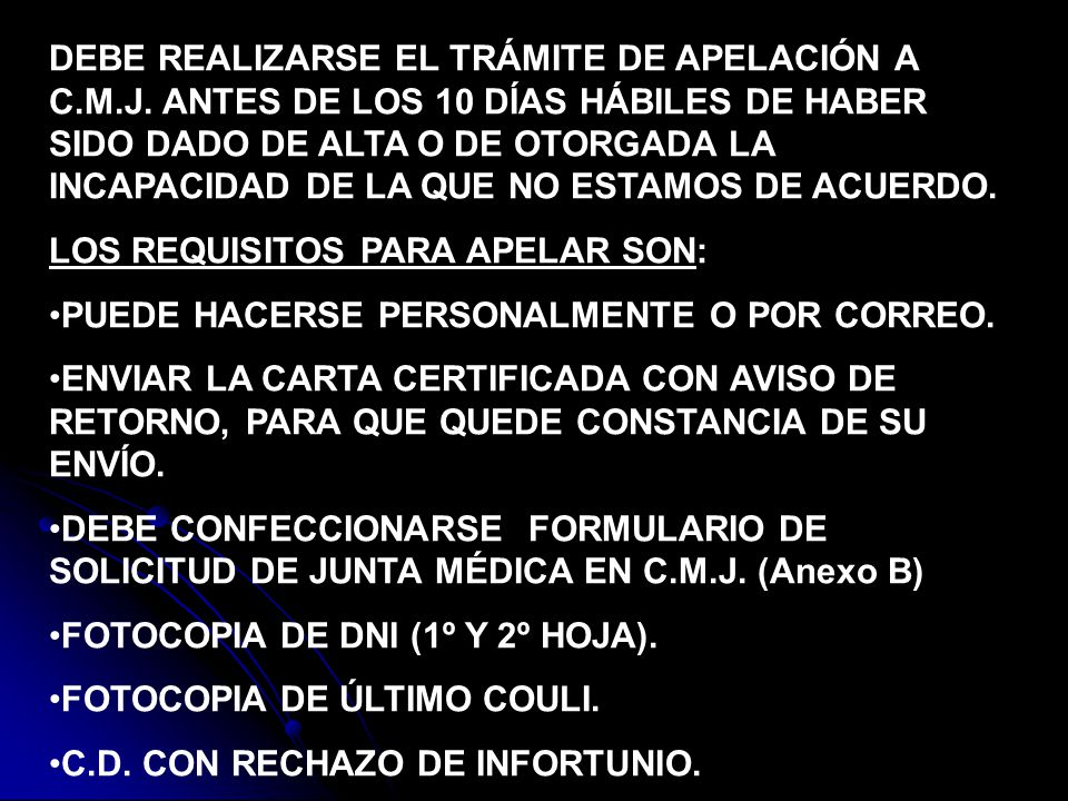 DEBE REALIZARSE EL TRÁMITE DE APELACIÓN A C. M. J