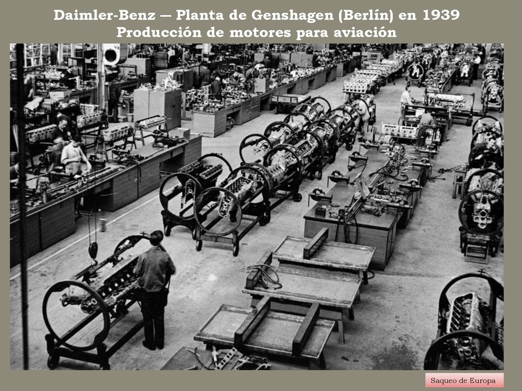 Daimler-Benz ― Planta de Genshagen (Berlín) en 1939 Producción de motores para aviación