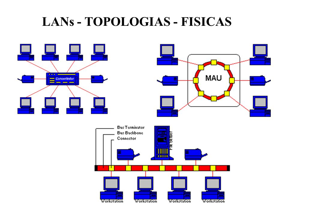 LANs - TOPOLOGIAS - FISICAS