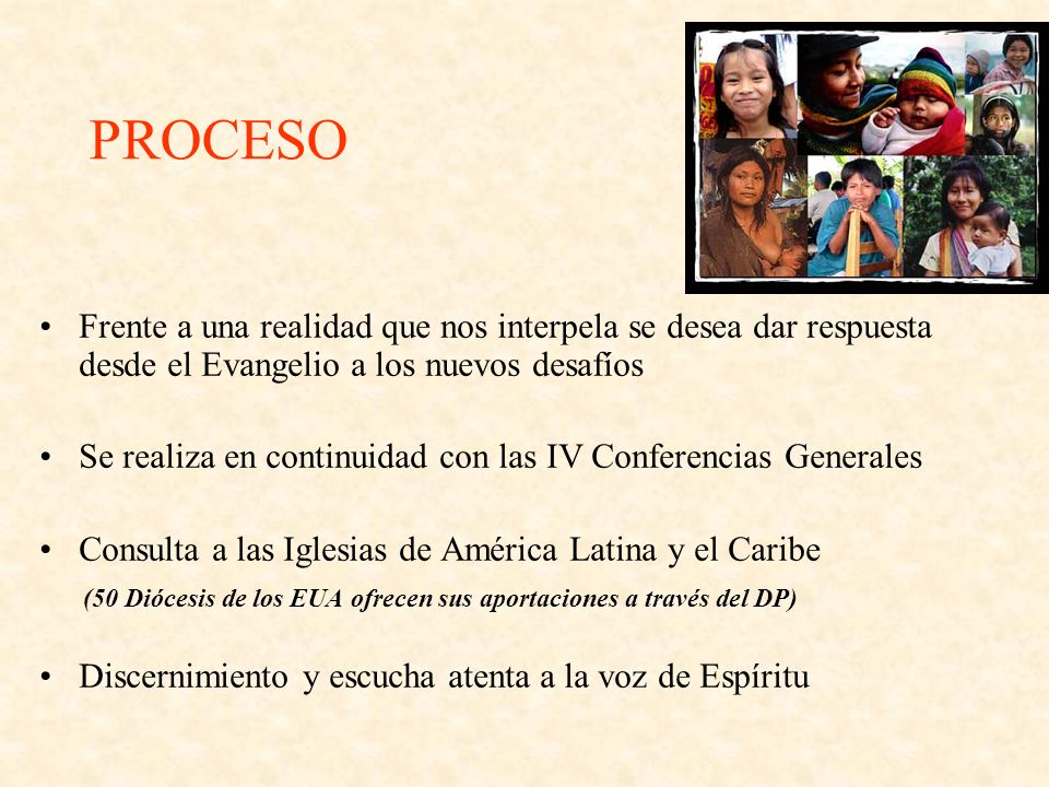 PROCESO Frente a una realidad que nos interpela se desea dar respuesta desde el Evangelio a los nuevos desafíos.