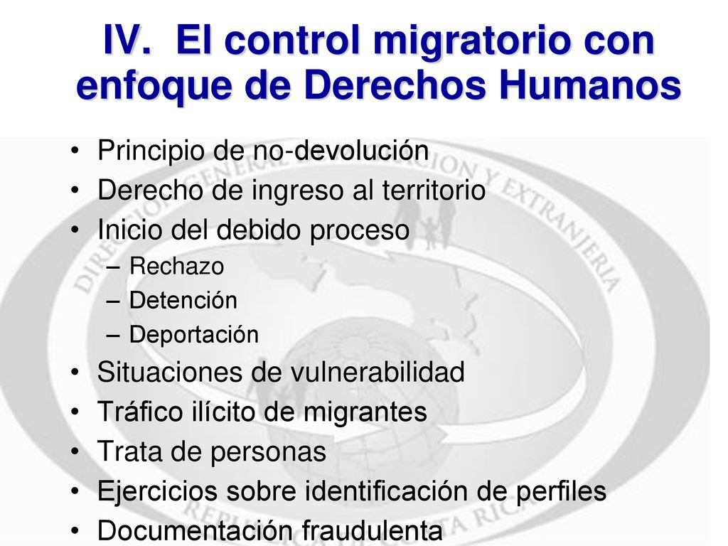 IV. El control migratorio con enfoque de Derechos Humanos