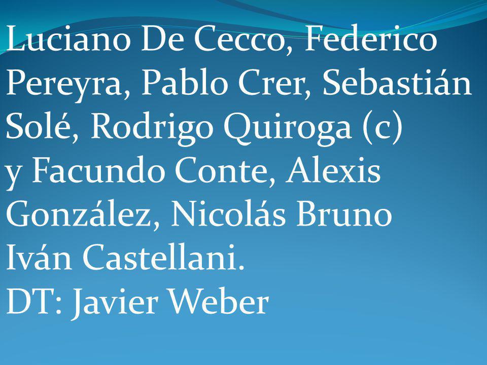 Luciano De Cecco, Federico Pereyra, Pablo Crer, Sebastián Solé, Rodrigo Quiroga (c) y Facundo Conte, Alexis González, Nicolás Bruno Iván Castellani.