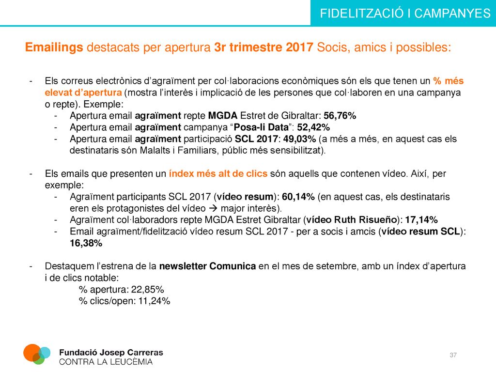 ings destacats per apertura 3r trimestre 2017 Socis, amics i possibles: